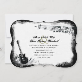 Electric Guitar Rough Music Wedding Invitation Kaart