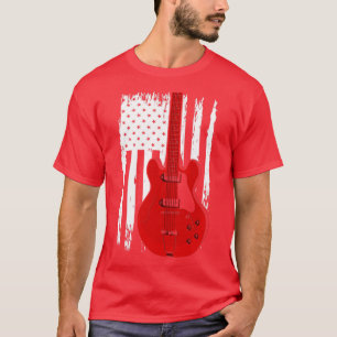 Electric Guitar US Vlag Musicus gitarist T-shirt