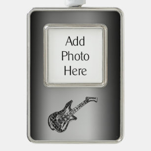 Electric Guitar Verzilverd Kader Ornament