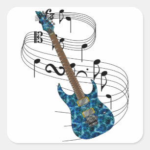 Electric Guitar Vierkante Sticker