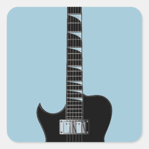 Electric Guitar Vierkante Sticker