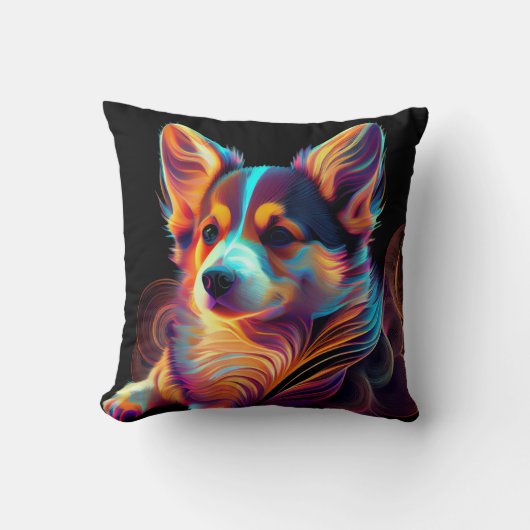 "Electric Lady" Corgi Kussen (Voorkant)