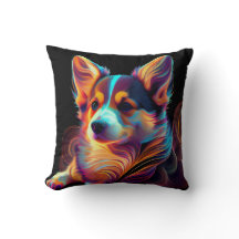 "Electric Lady" Coussin Corgi