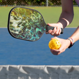 Electric Light Lines Gradient Abstract. Pickleball Paddle