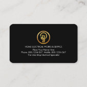 Electric Lightning Powers Electrician Visitekaartje (Achterkant)