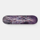 Electric Lightning Wit Paarse Patroon Skateboard (Horizontaal)