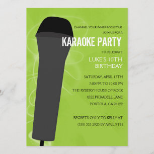 Electric Limoen Rock Out Karaoke Birthday Party Kaart