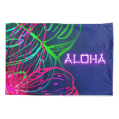 Electric Luau Tropical Night Neon Aloha Kussensloop (Achterkant)