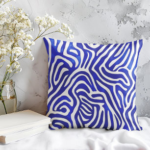 Electric Mazze Blauw Abstract Patroon Kussen