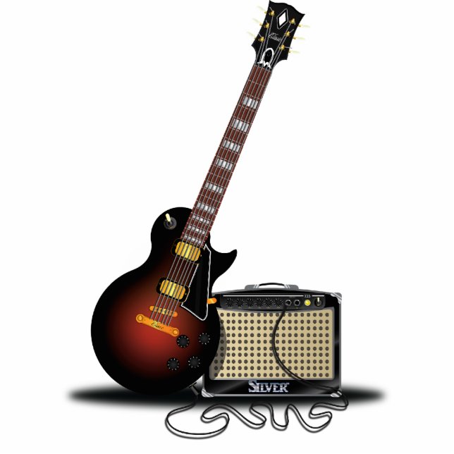 Electric n' Amp Classic Sunburst Staand Fotobeeldje (Voorkant)