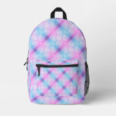 Electric Neon Pink Blue Pastel Trans Pride Plaid Bedrukte Rugzak (Voorkant)