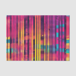 Electric Neon Waterverf Stripes Tissuepapier
