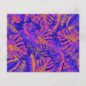 Electric Orange Blue Tropical Feuilles Enregistrer (Dos)