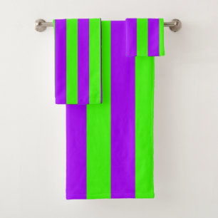 Electric Psychedelic Paarse en Harlequin Groen Bad Handdoek
