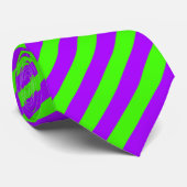 Electric Psychedelic Paarse en Harlequin Groen Stropdas (Opgerold)
