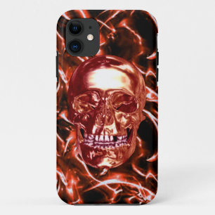 Electric Red Chrome Skull iPhone 5 Hoesje