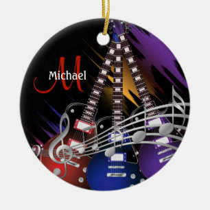 Electric Rock Guitar 🎸 Music Design Keramisch Ornament