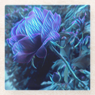 Electric Roos Tuin Glazen Onderzetter