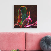Electric Rosebud Abstract Bloemenkunst Canvas Afdruk (Insitu (Woonkamer))