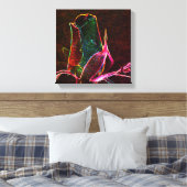 Electric Rosebud Abstract Bloemenkunst Canvas Afdruk (Insitu (Slaapkamer))