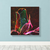 Electric Rosebud Abstract Bloemenkunst Canvas Afdruk (Insitu (Houten vloer))
