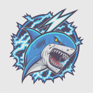 electric shark sticker
