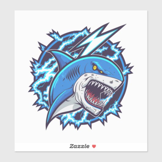 electric shark sticker (Vel)