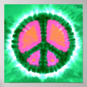 Electric Stropdas-Dye Peace Sign Poster