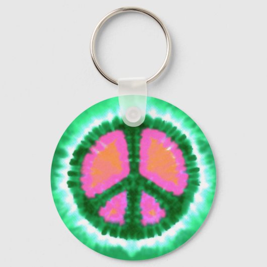 Electric Stropdas-Dye Peace Sign Sleutelhanger (Voorkant)