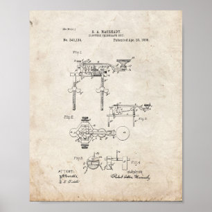Electric Telegraph Key Patent - Oude look Poster