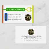 Electric Wire Plug Colors Electricity Visitekaartje (Voorkant / Achterkant)