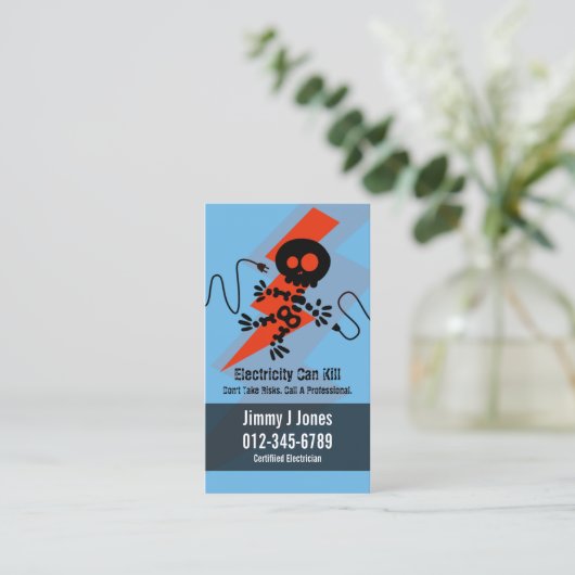 Electric Zap Home Reparaties Blauw Visitekaartje (Staand voorkant)