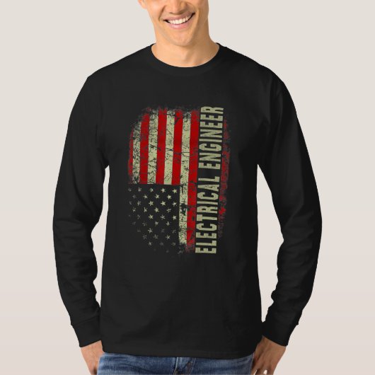 Electrical Engineer 4th July US Flag Patriotic Eng T-shirt (Voorkant)