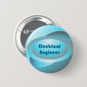 Electrical Engineer Blue Ronde Button 5,7 Cm (Voorkant /achterkant)
