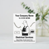 Electrical Services Cartoon om te personaliseren Briefkaart (Staand voorkant)