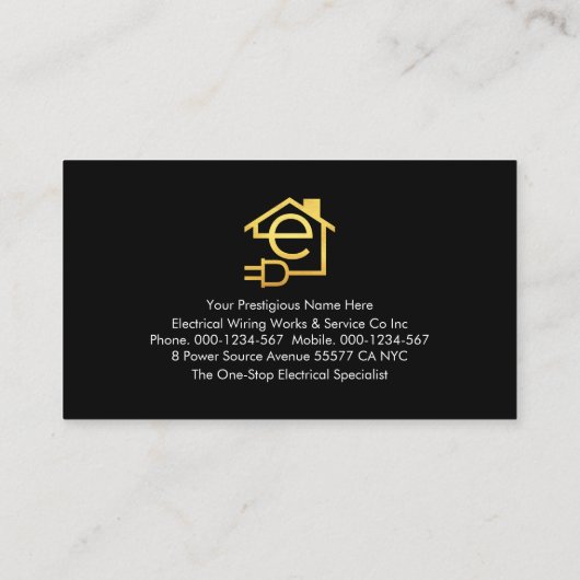 Electrical Wave Lightning Charge Visitekaartje (Achterkant)