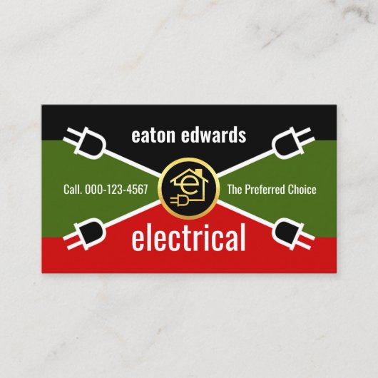 Electrical Wiring Colors Power Plug Visitekaartje (Voorkant)