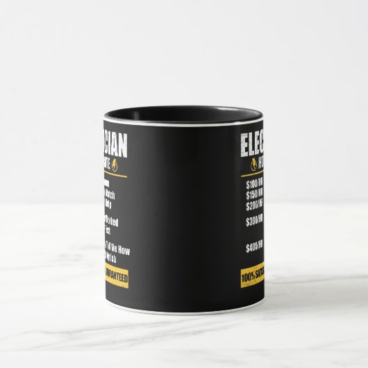 Electrice Hourly Rate Funny Lineman Dad Retro Mok (Midden)