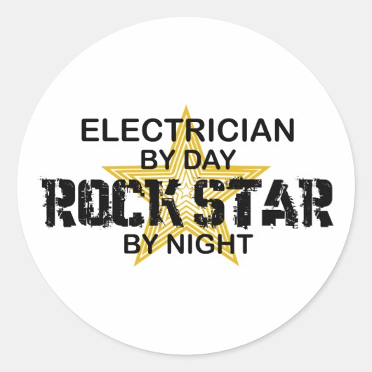 Electricia Rock Star by Night Ronde Sticker (Voorkant)