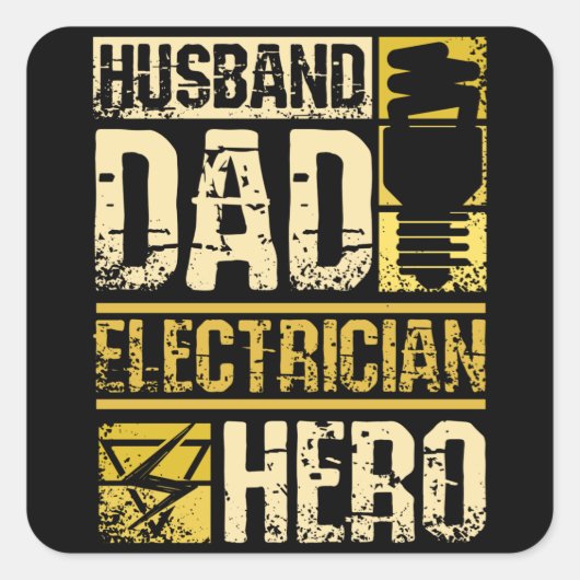 Electrician Dad Vierkante Sticker (Voorkant)