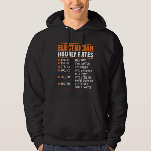 Electrician Hourly Rate Electrical Engineer Linema Hoodie (Voorkant)