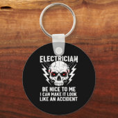Electrician Humor Be Nice To Me Funny Electrician  Sleutelhanger (Voorkant)