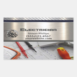 Electrician Metal Handyman Business card Rechthoekige Sticker