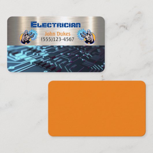 Electrician Metal Handyman Business card Visitekaartje (Voorkant / Achterkant)