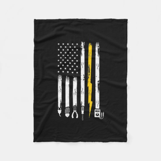 Electrician US Flag Tools for Electricians  Fleece Deken (Voorkant)