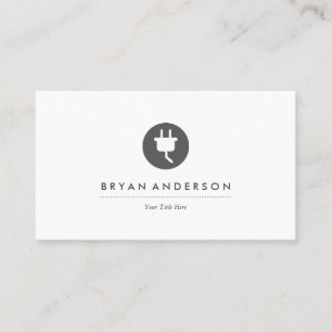 Électricien - Carte de visite du logo de prise éle