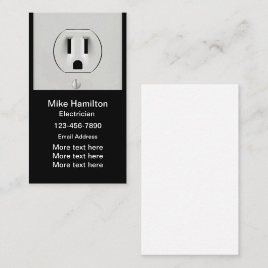 Electricien Carte de visite vertical moderne (Devant / Derrière)