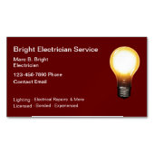 Électricien Cartes de visite magnétiques modernes (devant)