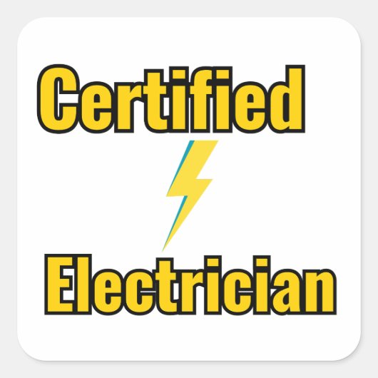 Électricien certifié autocollant éclair (Devant)