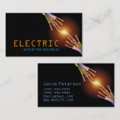 Électricien, Électrique, Carte de visite de constr (Devant / Derrière)